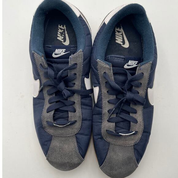 Nike Cortez Navy Blue White Gray Suede Leather Classic Sneakers Men's Size 11.5 - Picture 6 of 9